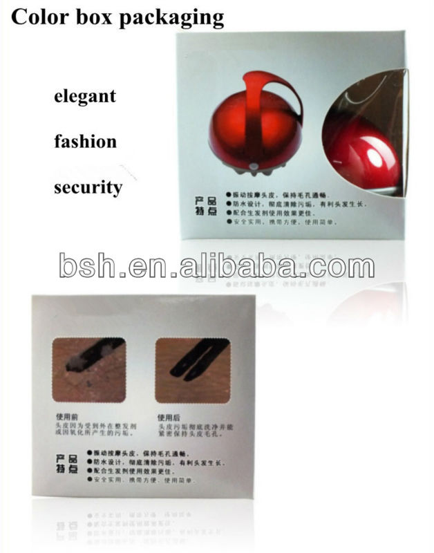 Watertight Scalp Massaging Shampoo Brush BF6002 Piano Finish Red Color
