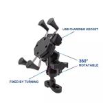 5V 2.5A Handlebar X Claw Motorcycle Phone Mount Stand Black Color