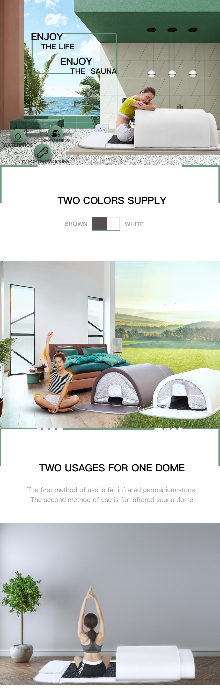 110V-240V Energy Stones Sauna Dome With Three Heating Zone For Blood Circulation
