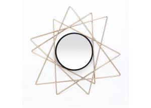 Quality Modern Small Black Gold Starburst Metal Wall Art Mirror wholesale