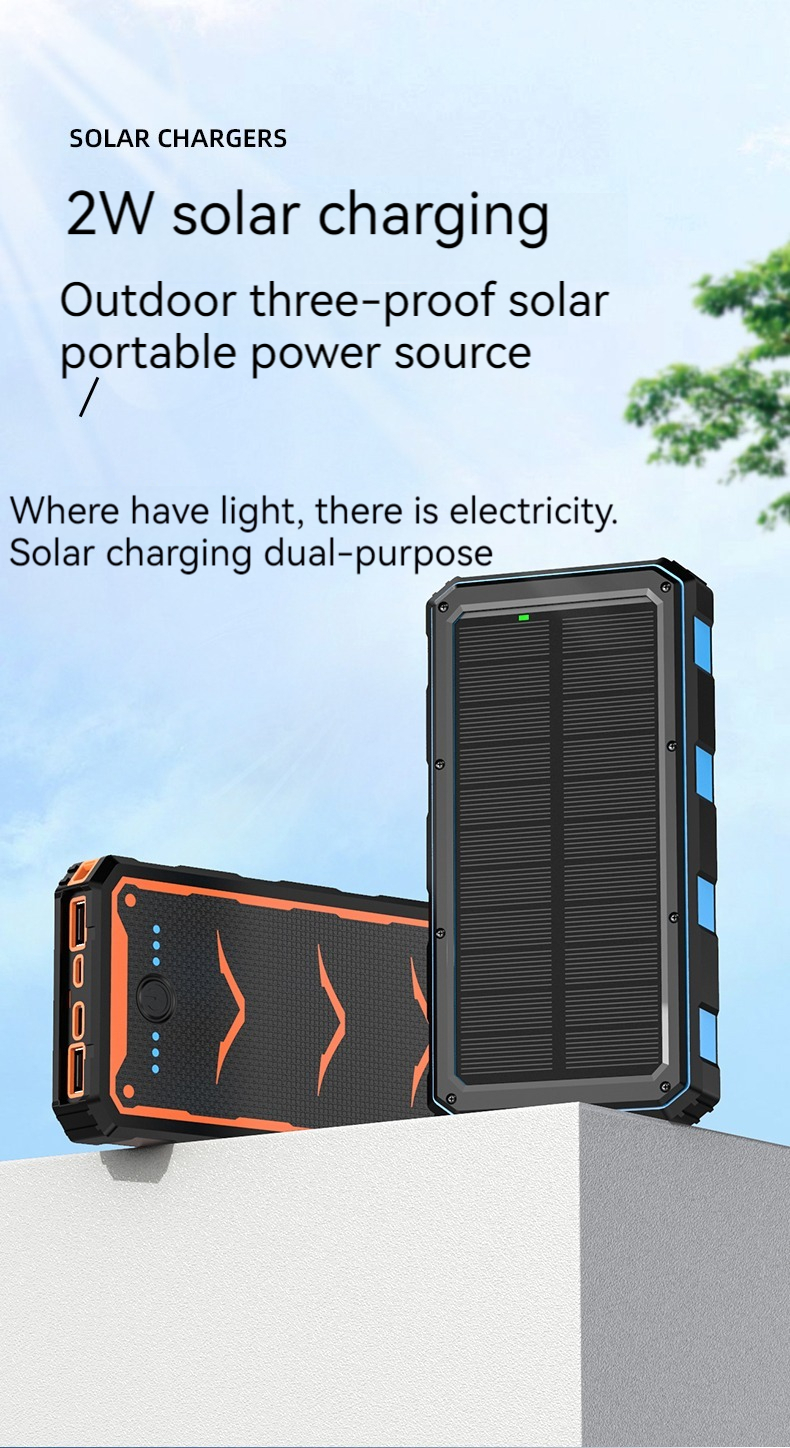 22.5W Output Solar Mobile Charger 20000mAh Wireless Charging Power Bank for Smartphones