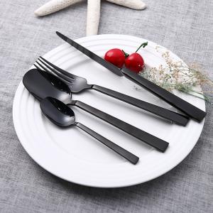 Quality Luxury Food Contact Safe 420SS Matt Black Stainless Steel Cutlery Set wholesale