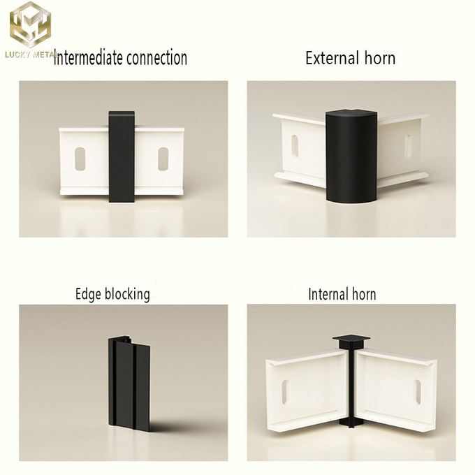 T5 6063 Aluminum Floor Baseboard Skirting Profile Tile Trims 1.2mm Thickness 0