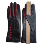 Wholesale hot sale women genuine leather driving gloves with button