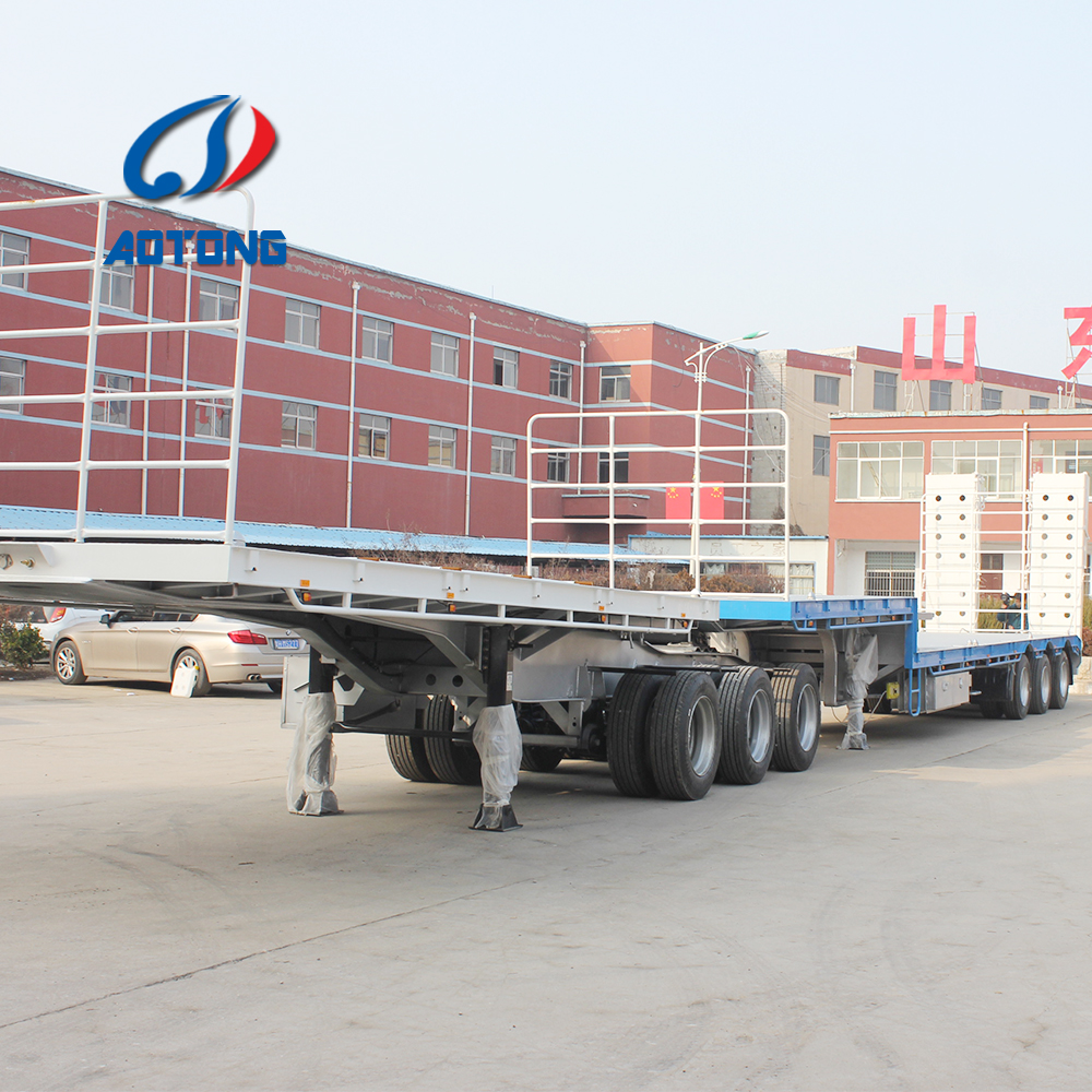 Heavy Load Gooseneck Lowboy Semi Trailer for Excavator Transport 3 Axles 4 Axles 12m 15m