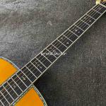 Custom OM Body Spruce Top Yellow Painting Gloss Finishing Acoustic Electric