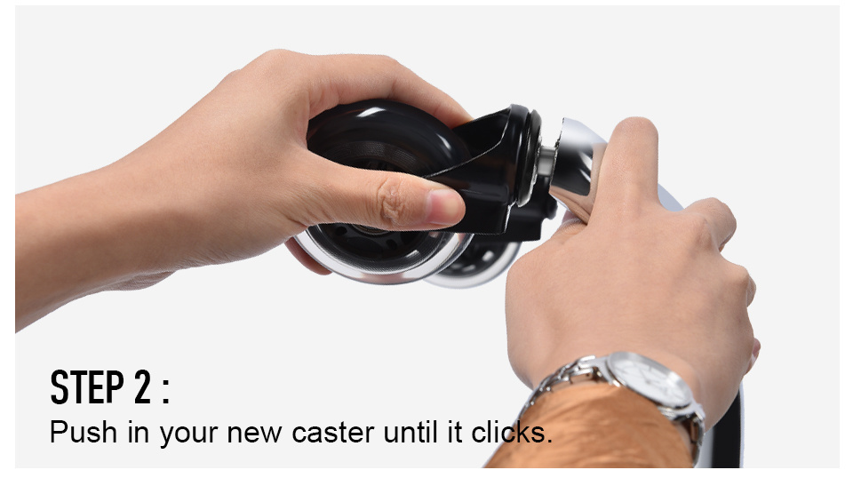 Black PU Transparent Casters Furniture Wheels Office Chair Caster Wear Resistant Silicone Chair Casters