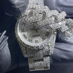 31mm White Loose Moissanite Diamond Watch Gem Stone Moissanite Watch Rolex For