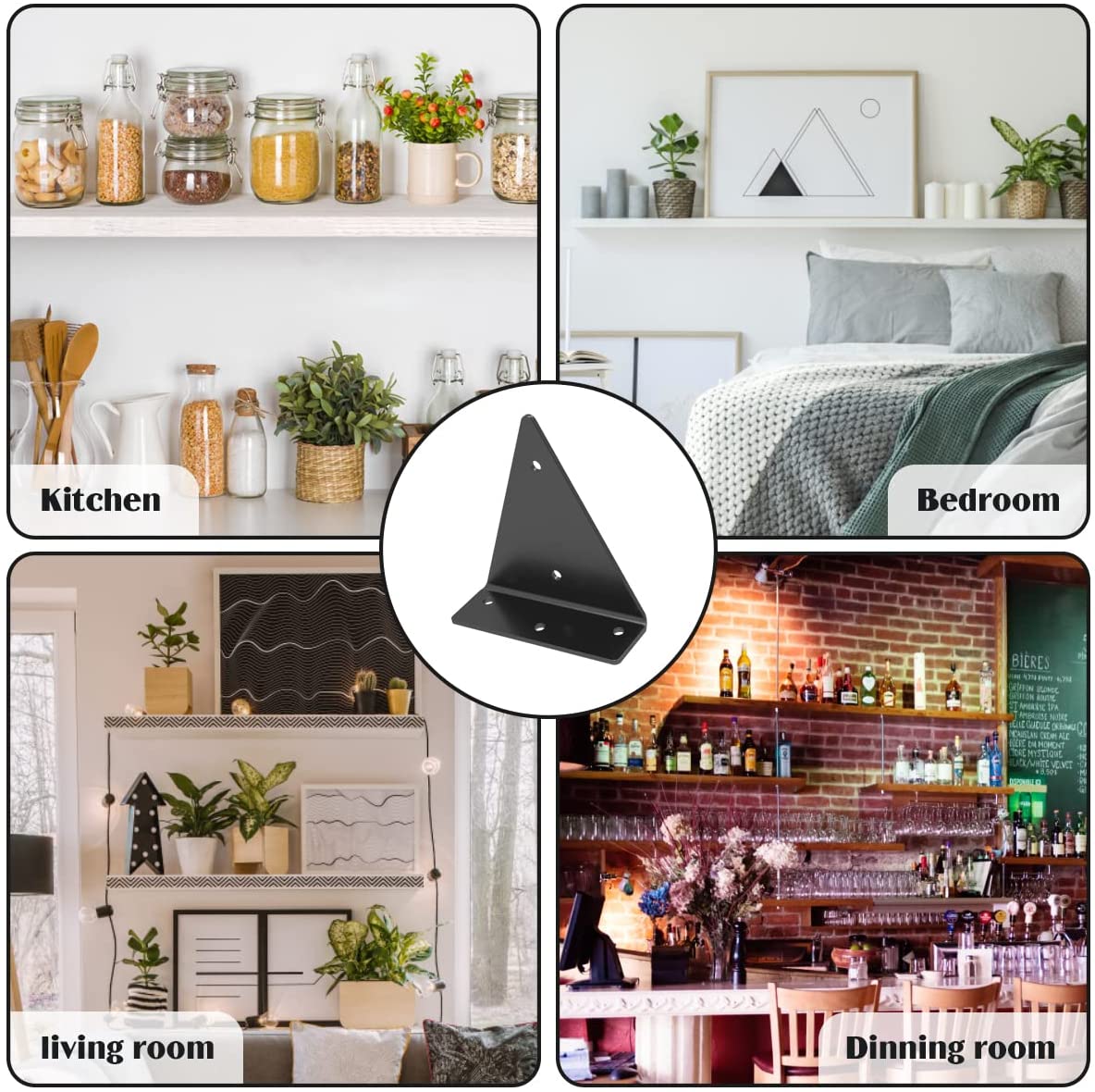 Sturdy Gold Floating Shelves Bracket Shelf Triangular Bracket for Heavy Duty Support