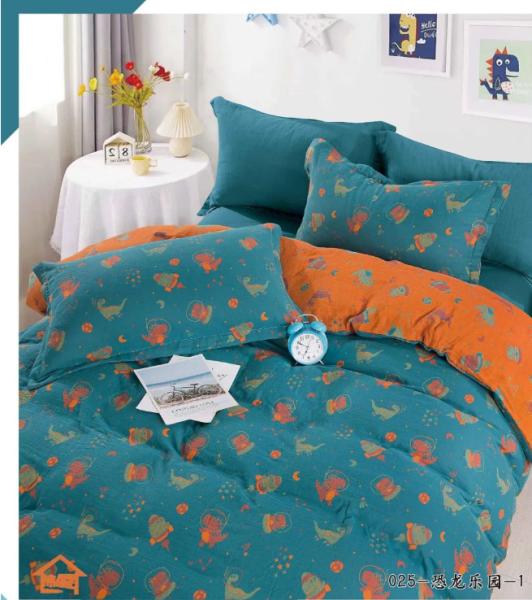 Full Cotton Color Weaving Bedding Set Duvet Cover Jacquard Fabric Customized