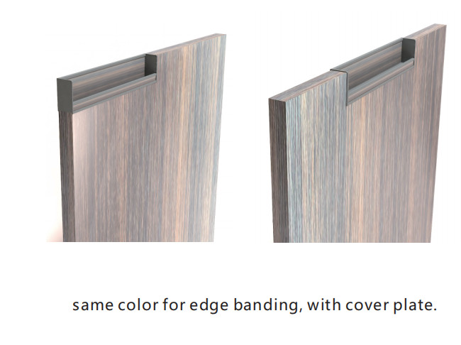 Cabinet Square Hidden Pull Handles Black 18mm Thickness for Living Room