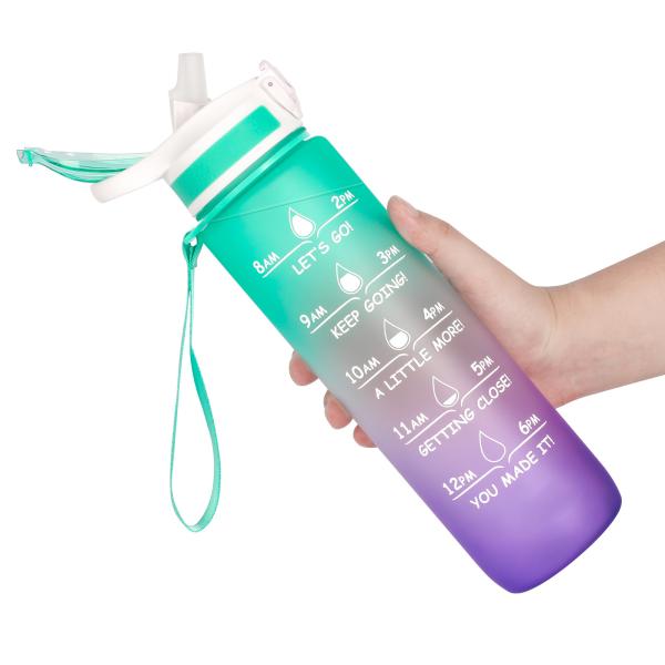 Customized Logo Plastic Sports Water Bottles With Time Scale Indestructible BPA