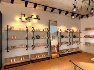 Quality Grainy Wooden Shoe Display Shelves Wall Hanging Shoe Rack Various Colors wholesale