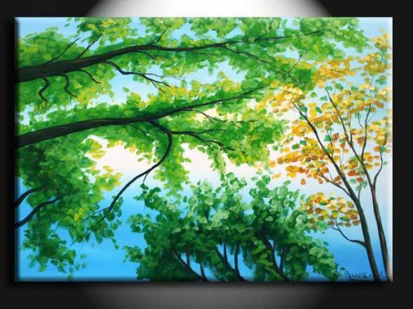 D019 Amazing Beautiful Paint Scenery Handmade Oil Painting with Replacement
