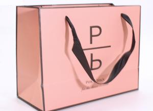 Quality Accurate Printing Pink Paper Carrier Bags , Fancy Boutique Shopping Bags wholesale
