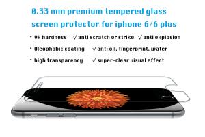 Quality 9H 0.15/0.22/0.33mm Anti-broken for Guard Iphone 6 Tempered Glass Screen Protector wholesale