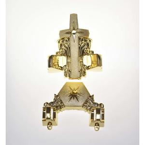 Quality Star Design Coffin Ornaments Fitting 12# In Gold Finishing Casket Corner wholesale