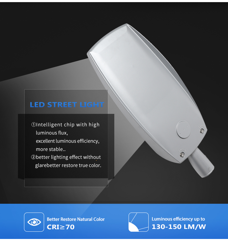 Smart City Road Lighting 150w IP66 Cobra Head LED Lamp in Die-casting Aluminum Housing