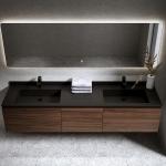 Customized Designs Wall Mounted Double Sink Bathroom Vanity Furniture for in