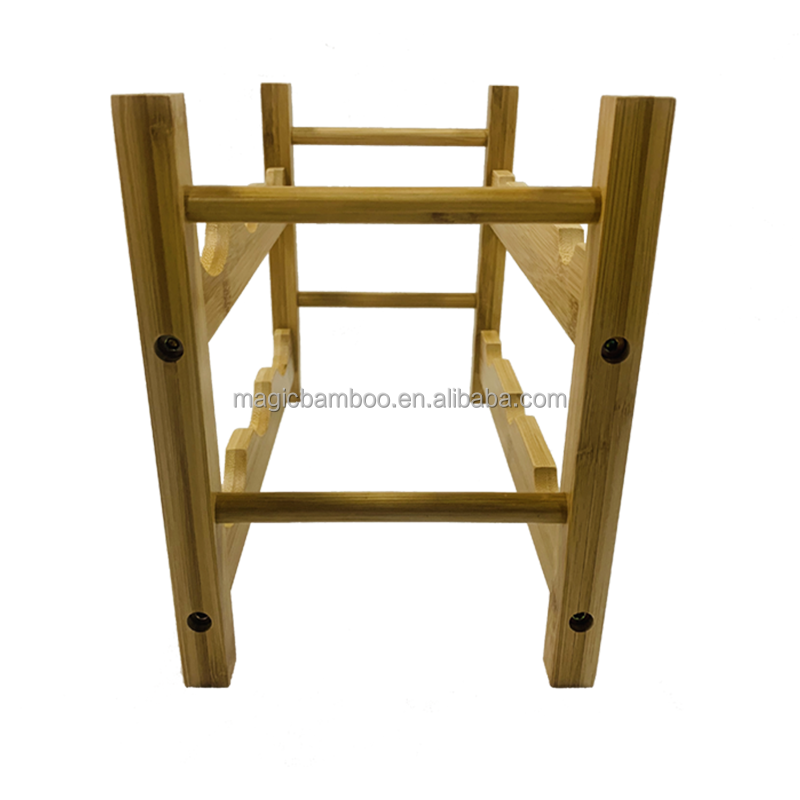 Kitchen Bamboo Wine Glass Rack Cabinet Shelf Environmental Protection
