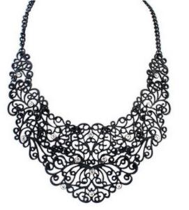 Quality Sparkle Dance Wear Accessories Black Hollow Crystal Collar Necklace wholesale