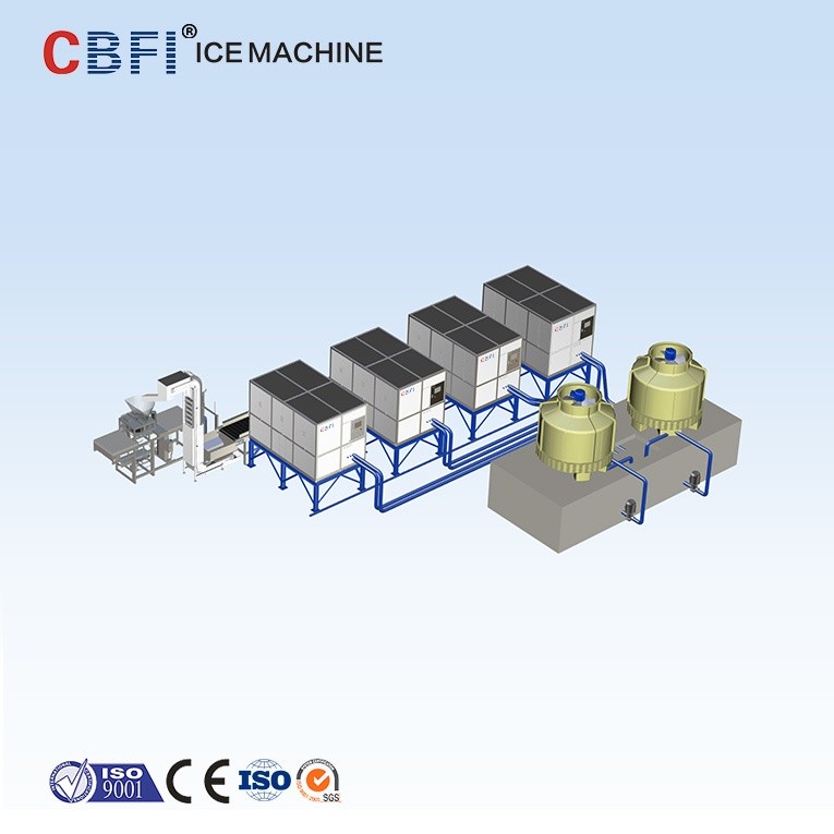 22*22*22mm R507 Refrigerant Ice Cube Machine For Indonesia Ice Plant