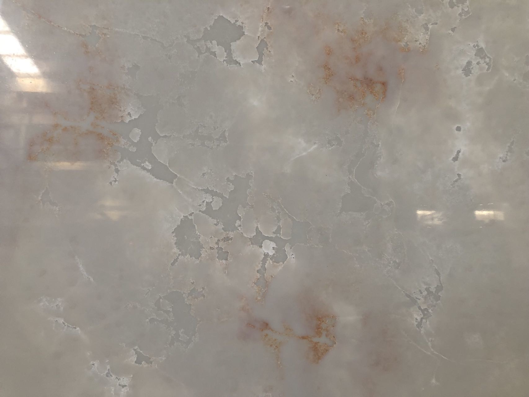 Hardness 6.5mohz Calacata Quartz Marble Surface Kitchen Countertop 15 Years Warranty