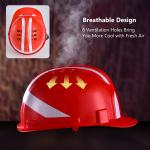 Red Lightweight ABS Construction Safety Helmets Workplace Safety Equipments