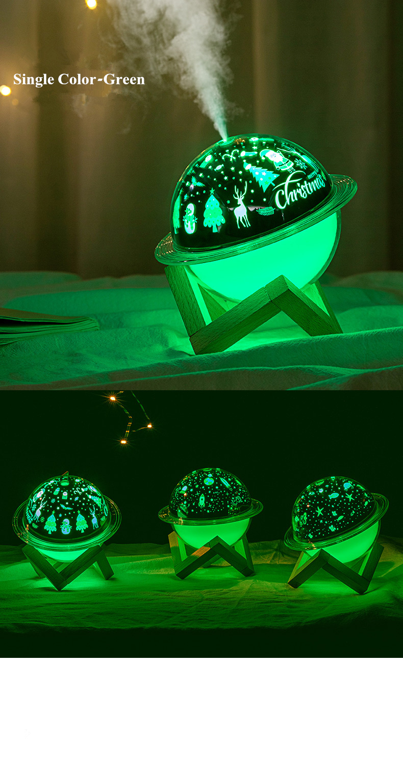 250ML Ultrasonic Humidifier Saturn Projector LED Lamp With Star Sky Ocean World Christmas Colorful USB