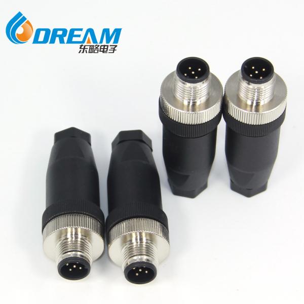 M12 8 Pin Male Assembly Cable Plug, 180° Straight Male Assemble Type Plug