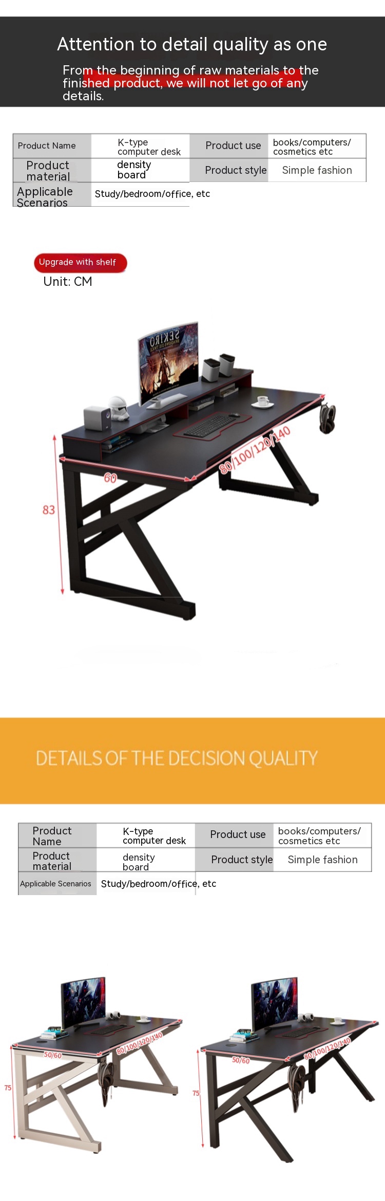 Create the Perfect Work and Play Space with Contemporary Design Style RGB Gaming Desk