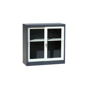 Quality Waterproof Iron White 2 Tiers Glass Door Filing Cabinet wholesale