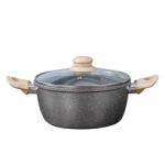 8Pcs Maifan Stone Nonstick Aluminium Cooking Pot Set Grey Color