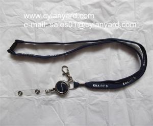 Quality Luxury tube lanyard with metal retractible badge reel wholesale