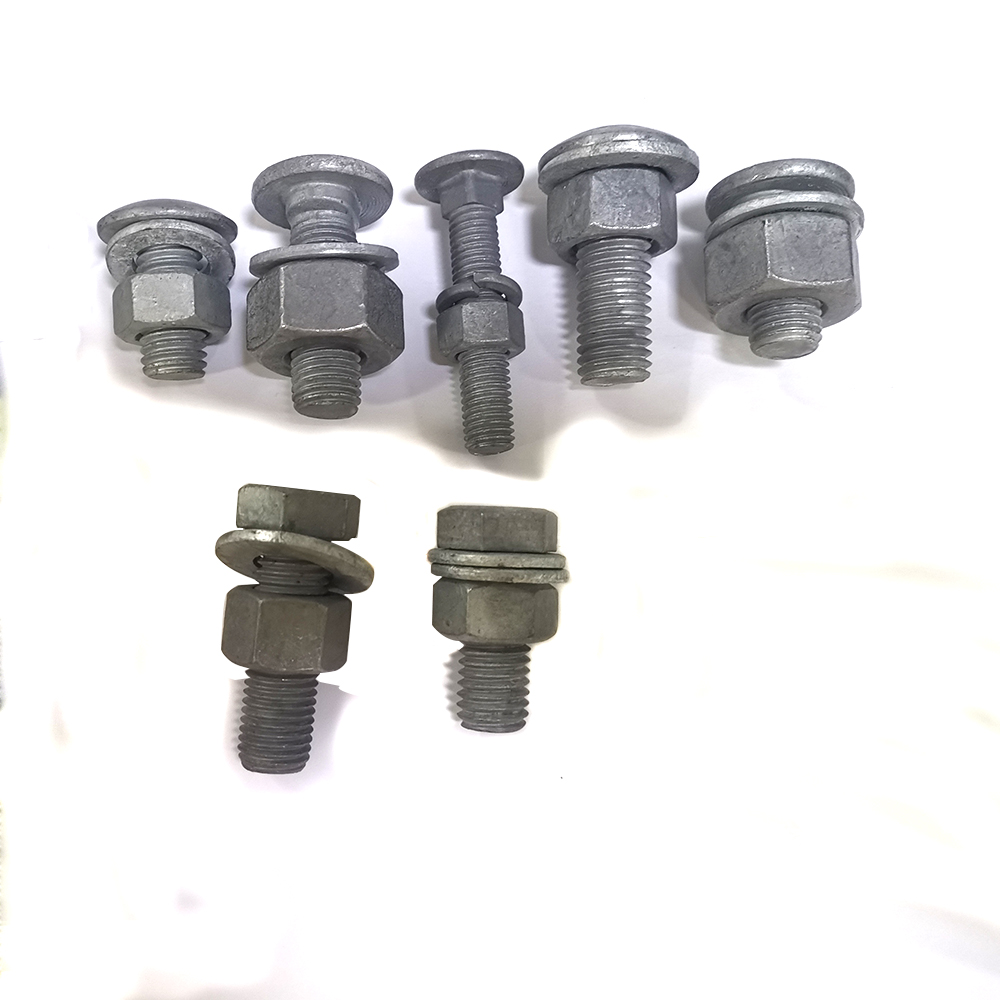 Custom Round Head Bolts Electro Galvanized Guardrail Bolts