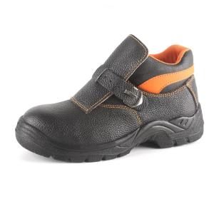 Quality Steel Toe Welding Safety Shoes No Lace Mens Leather Work Boots Durable wholesale
