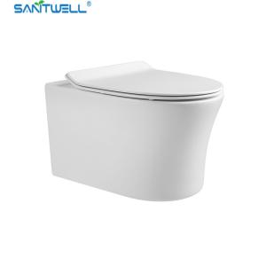 Quality Sanitwell SWJ0925 Bathroom wc white toilet bowl rimless flush wholesale