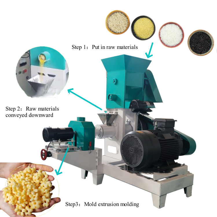 Automatic Pellet Snack Food Manufacturing Machinery Extruder Children Snacks Making Machine