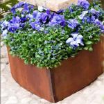 Large Outdoor Heart Shaped Corten Steel Planter For Garden Ornaments