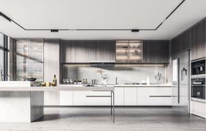 Quality Customized Kitchen Cabinets Classic Italy Style Wooden Cabinet For Villa wholesale