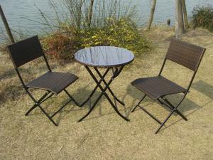 Quality Pool / Beach Leisure Resin Wicker Chair Set With Aluminum Frame wholesale