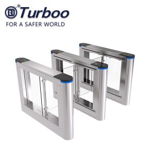 Quality Biometric Fingerprint Scanner Swing Barrier Gate 10mm Acrylic wholesale