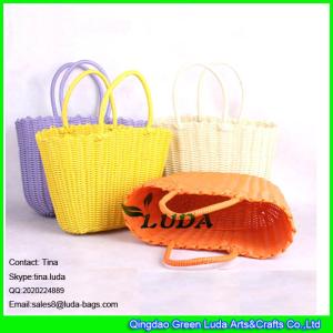 Quality LUDA simple popular solid color pp rope straw picnic big bag wholesale