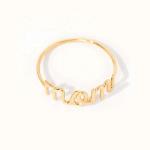 Stainless Steel 18K Gold MOM Stacking Ring For Women Fine Jewelry