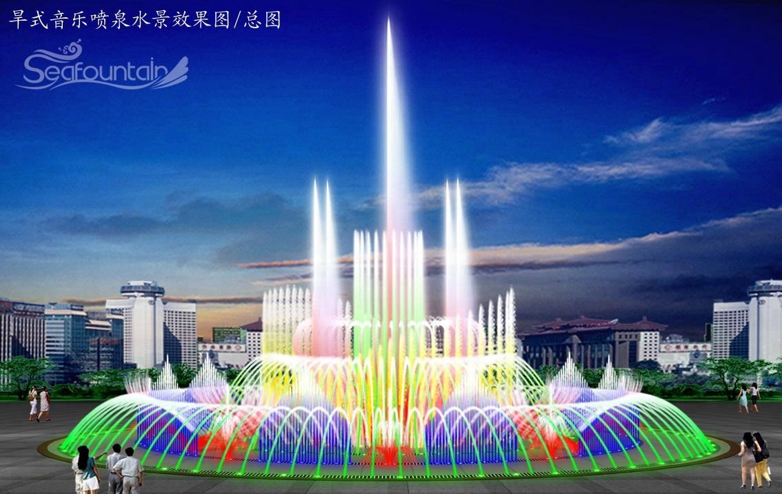 large elegant music Chinese water fountain