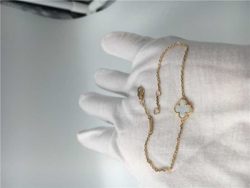 Van Cleef Arpels Sweet Alhambra bracelet 18k yellow gold with white mother-of-pearl