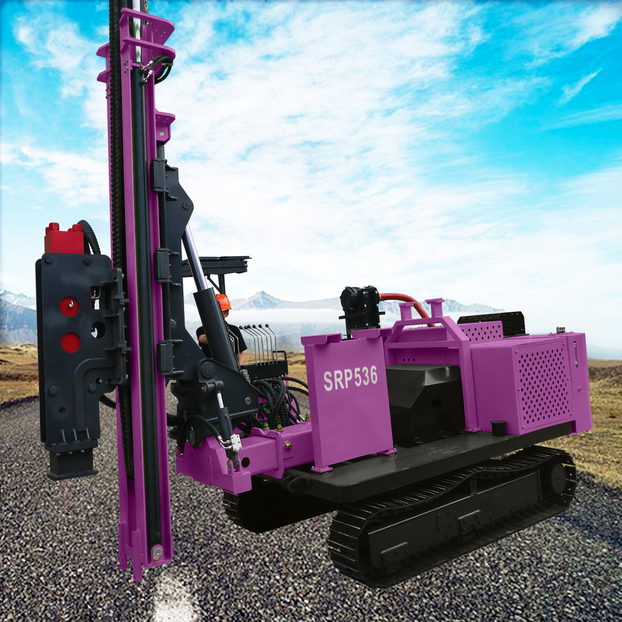 Solar Pile Driver Machine Hydraulic Portable Pile Driver Screw Pile Driving Equipment with Rotary Torque 10000N.m