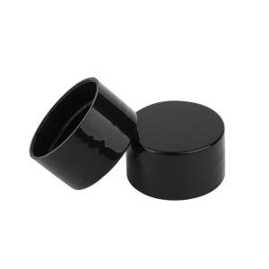 Quality 24/410 28/410 Plastic Caps Black Smooth Plastic Screw On Caps For Cosmetic Packaging wholesale