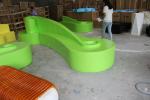 Custom Logo Resin Table Sets Garden Fiberglass Table Bench Furniture
