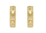 Star Engraved 9K Gold Earrings Huggie Hoop Style Dia 16MM Width 4MM